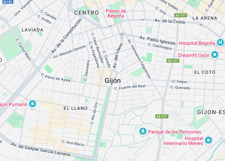 Map of Gijón, Spain