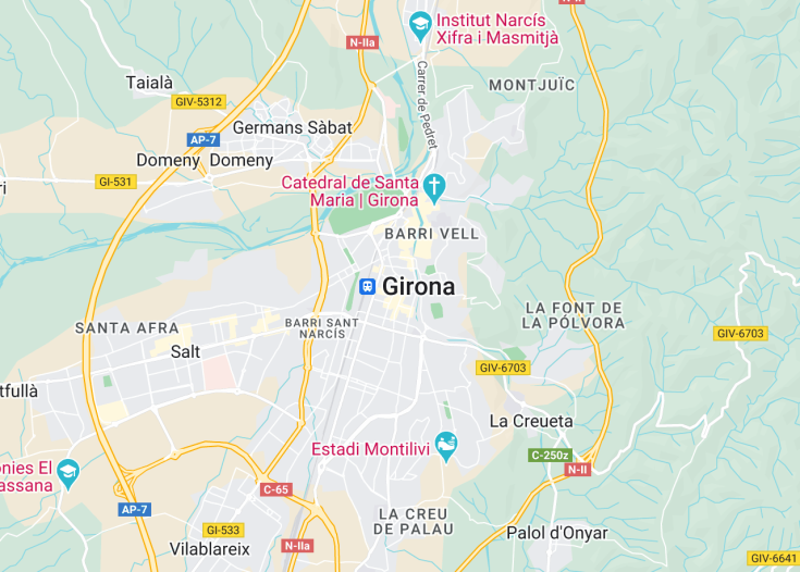 Map of Girona, Spain