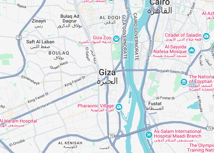 Map of Giza, Egypt