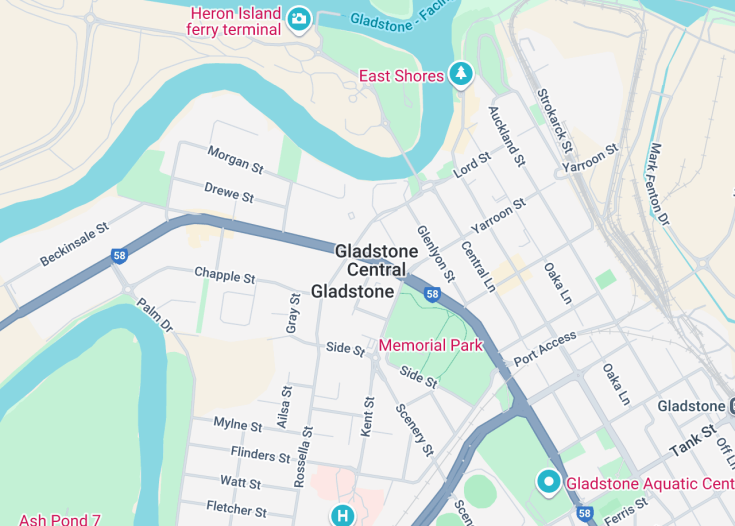 Map of Gladstone, Australia