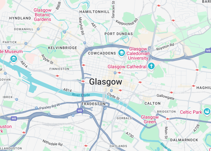 Map of Glasgow, Scotland (United Kingdom)