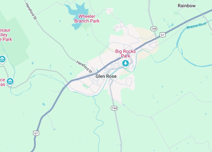 Map of Glen Rose, Texas (USA)