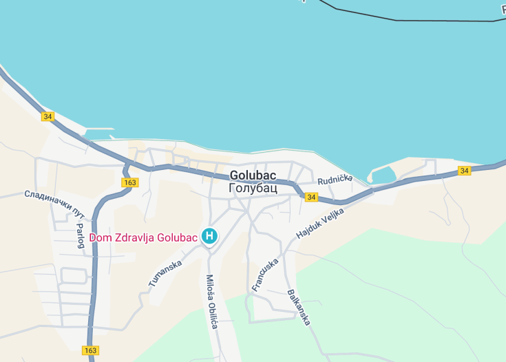 Map of Golubac, Serbia