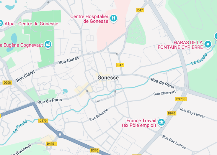 Map of Gonesse, France