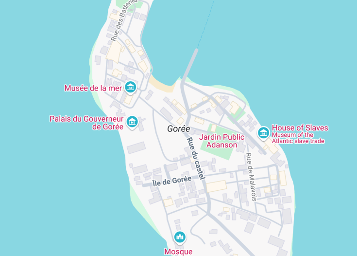 Map of Gorée, Senegal