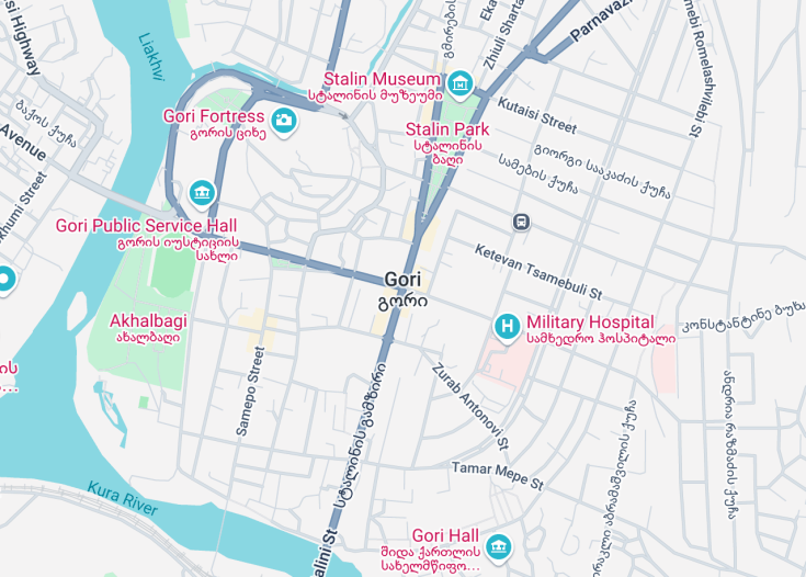 Map of Gori, Georgia