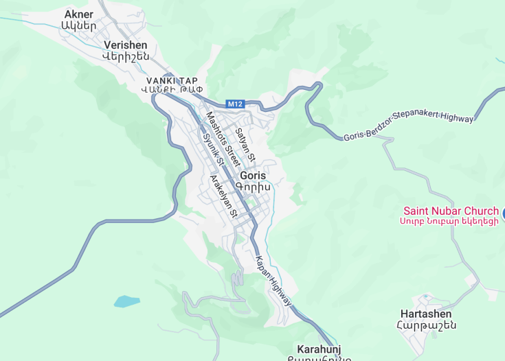 Map of Goris, Armenia