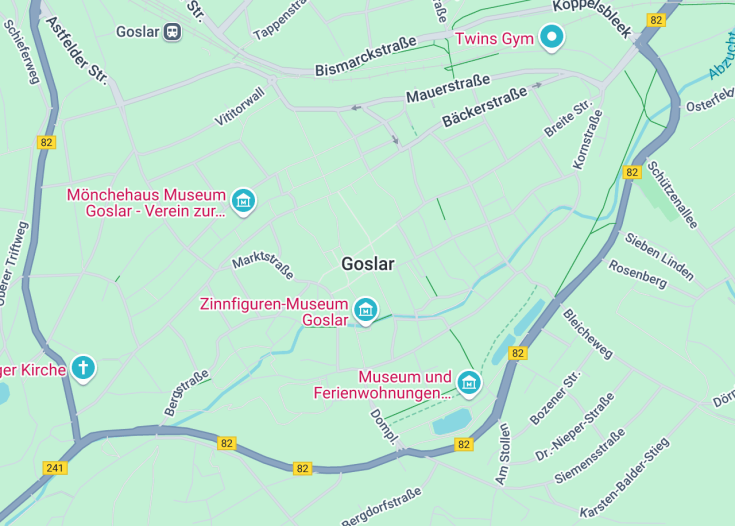 Map of Goslar, Germany