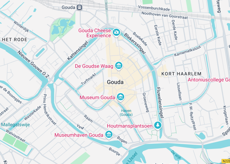 Map of Gouda, Netherlands