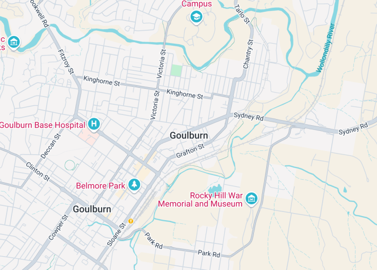 Map of Goulburn, Australia