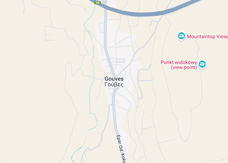 Map of Gouves, Greece