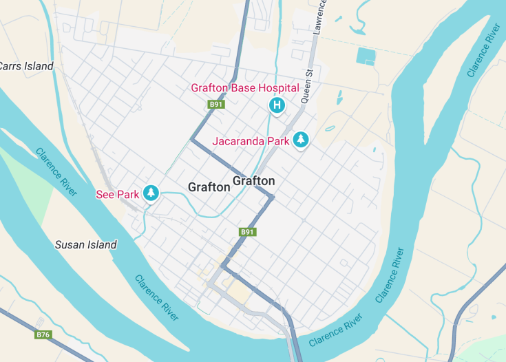 Map of Grafton, Australia