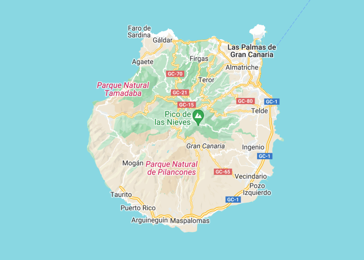 Map of Gran Canaria (Canaries, Spain), 