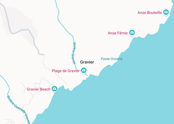 Map of Gravier, Rodrigues (Mauritius)