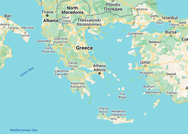 Map of Greece, 