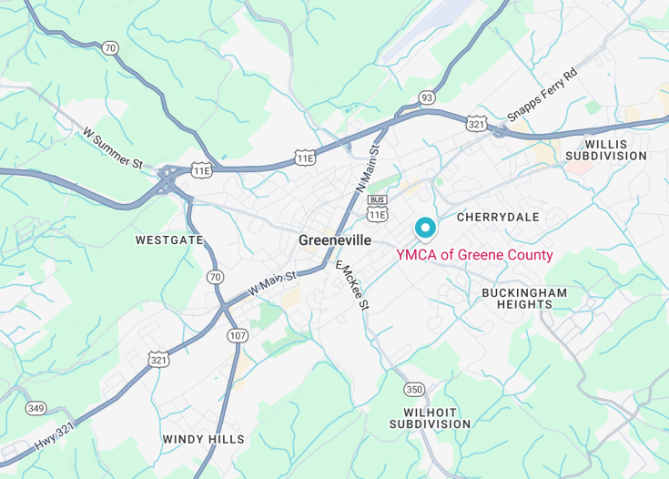 Map of Greeneville, Tennessee (USA)