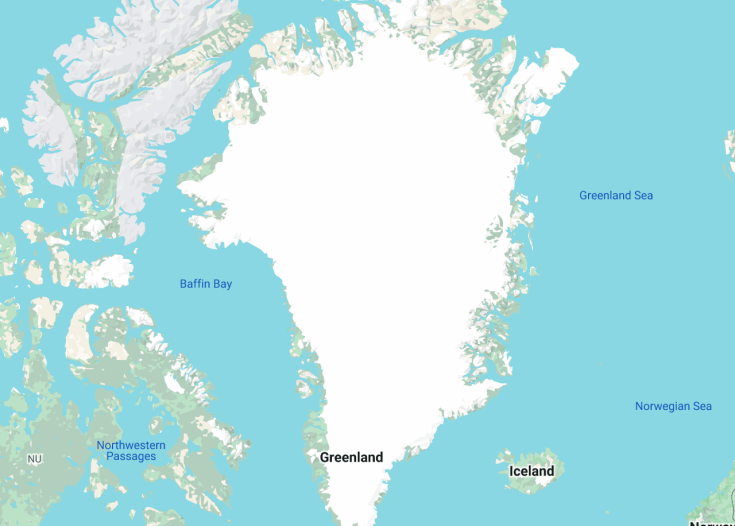 Map of Greenland (Denmark), 