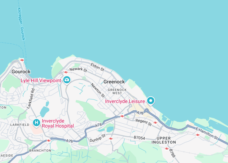 Map of Greenock, Scotland (United Kingdom)