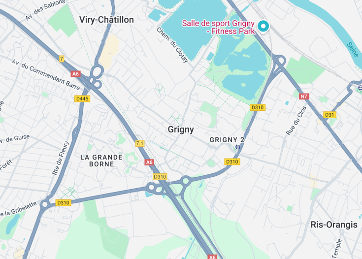 Map of Grigny, France