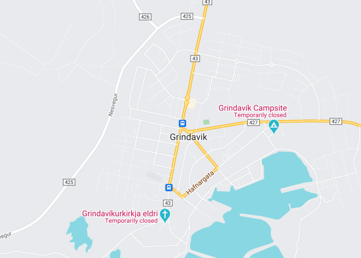 Map of Grindavík, Iceland