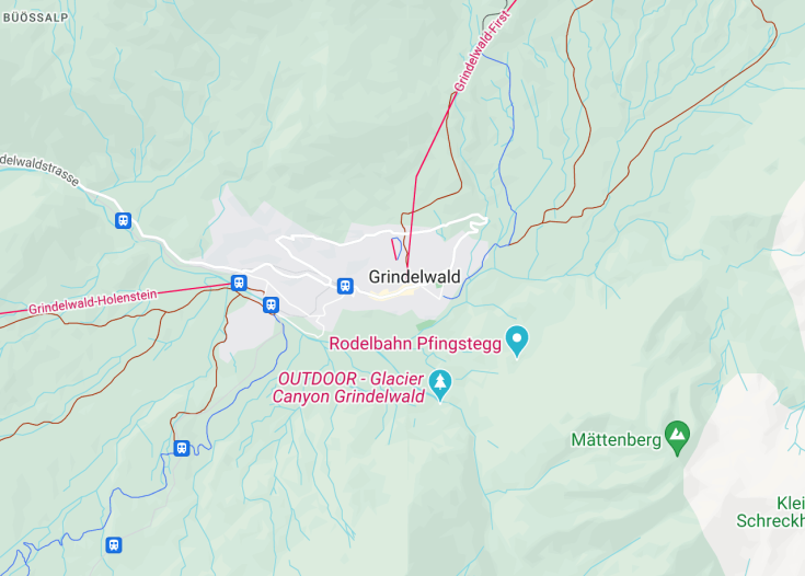 Map of Grindelwald, Switzerland