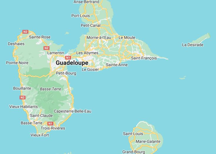 Map of Guadeloupe (France), 