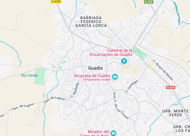 Map of Guadix, Spain