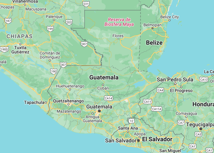 Map of Guatemala, 