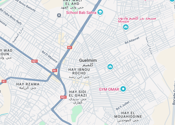 Map of Guelmim, Morocco