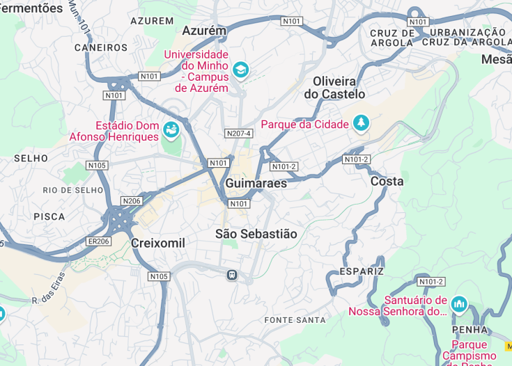 Map of Guimarães, Portugal