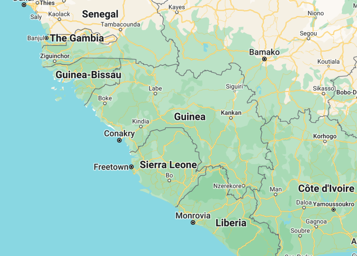 Map of Guinea, 