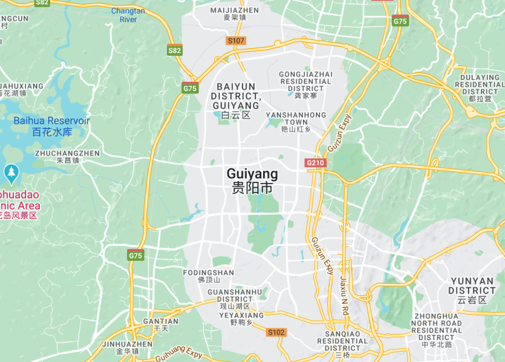 Map of Guiyang, China