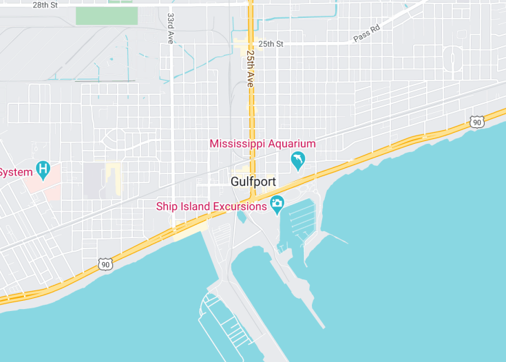 Map of Gulfport, Mississippi (USA)