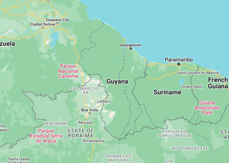 Map of Guyana, 