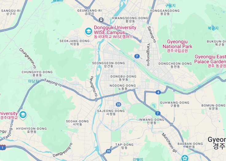 Map of Gyeongju, South Korea