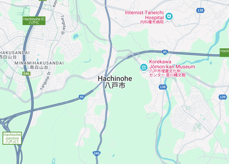 Map of Hachinohe, Japan