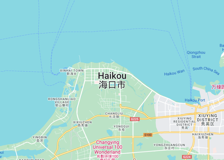 Map of Haikou, China