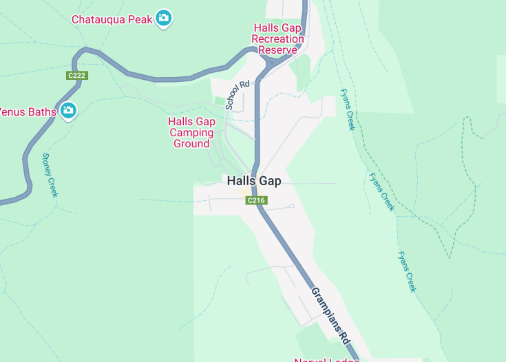 Map of Halls Gap, Australia