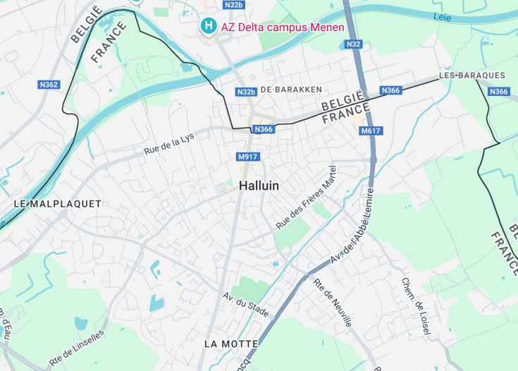 Map of Halluin, France