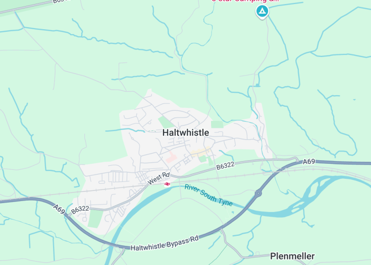 Map of Haltwhistle, England (United Kingdom)