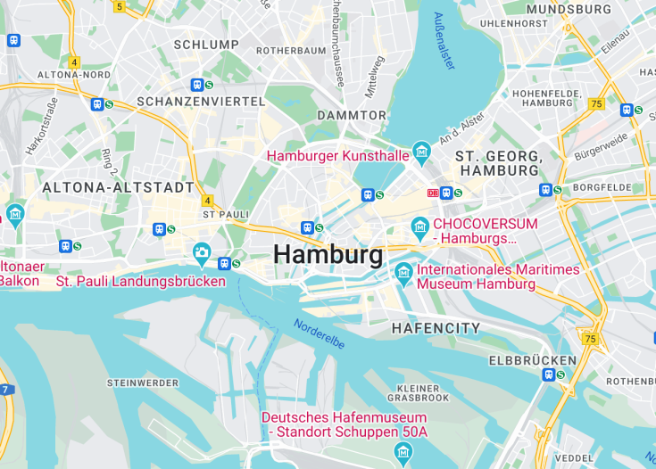 Map of Hamburg, Germany