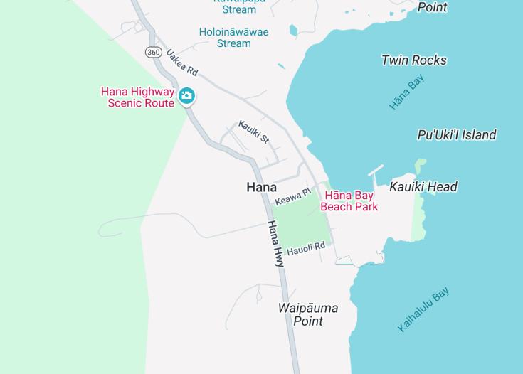 Map of Hana, Hawaii (USA)