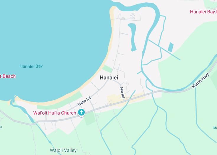 Map of Hanalei, Hawaii (USA)