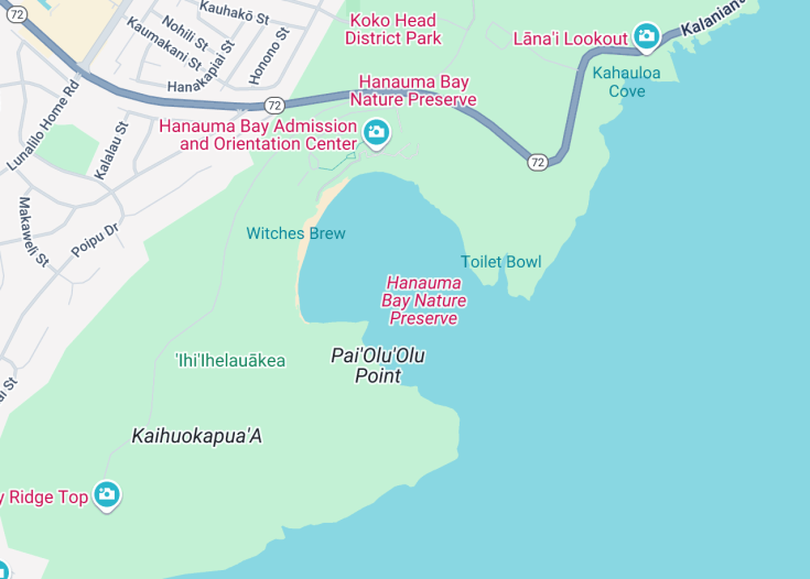 Map of Hanauma Bay, Honolulu