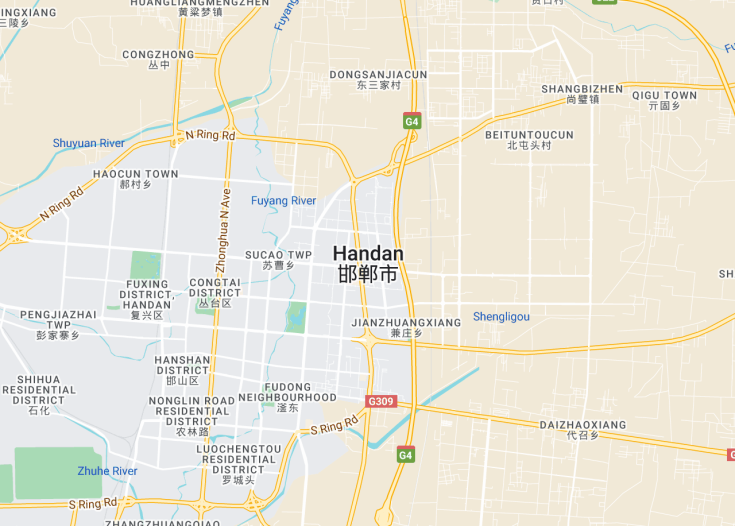 Map of Handan, China