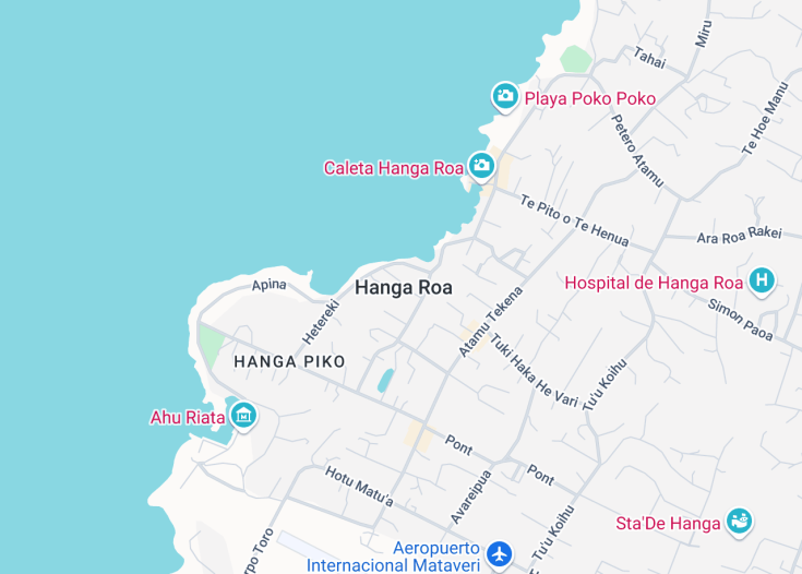 Map of Hanga Roa, Chile