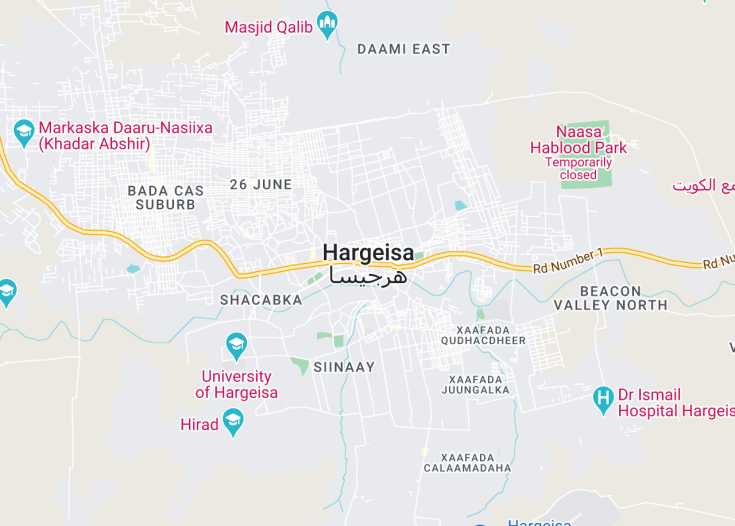 Map of Hargeisa, Somalia