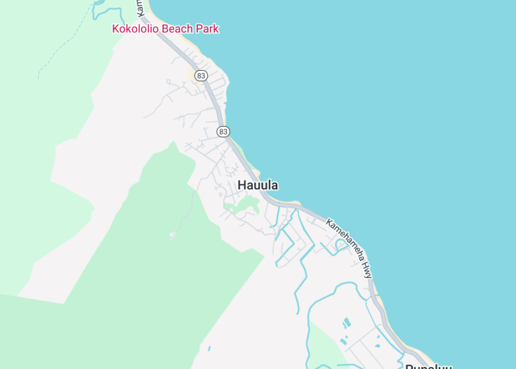 Map of Hauula, Hawaii (USA)