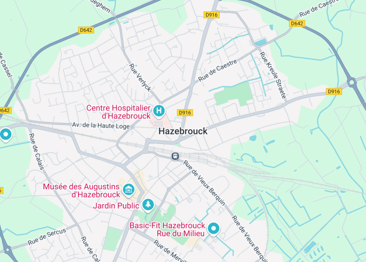 Map of Hazebrouck, France