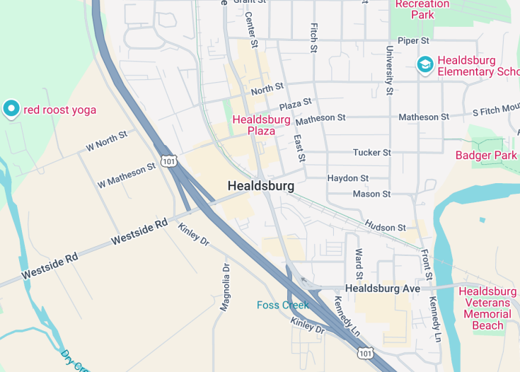 Map of Healdsburg, California (USA)